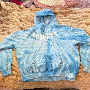 Blue Tie-Dye Hoodie - Call Her Daddy Poscast